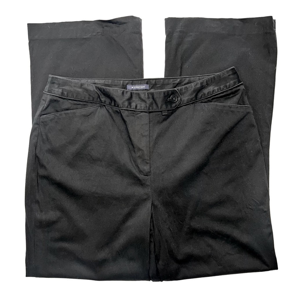 Jones New York Black Stretch Wide-Leg Dress Pants